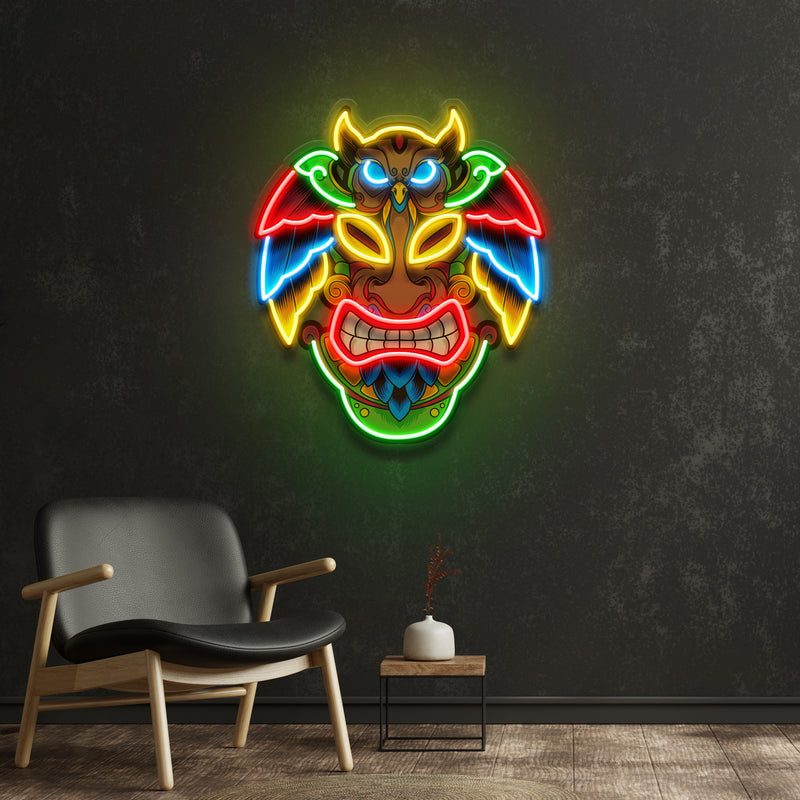 Owl Mask LED Neon Sign Light Pop Art