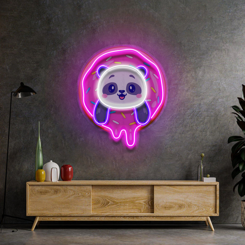 Panda Donut LED Neon Sign Light Pop Art