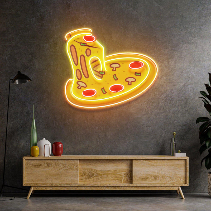 Pizza Slice Neon Acrylic Artwork
