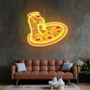 Pizza Slice Neon Acrylic Artwork - Custom Neon Signs | LED Neon Signs | Zanvis Neon®