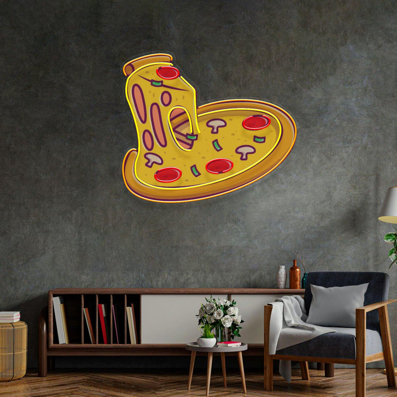 Pizza Slice Neon Acrylic Artwork - Custom Neon Signs | LED Neon Signs | Zanvis Neon®