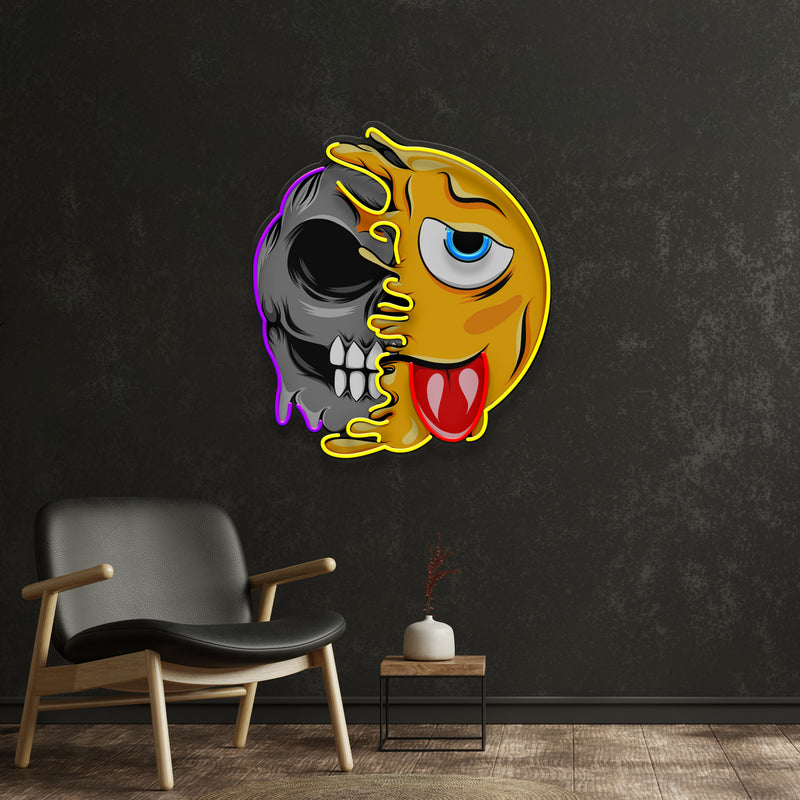 Pleh Emoji Skull LED Neon Sign Light Pop Art