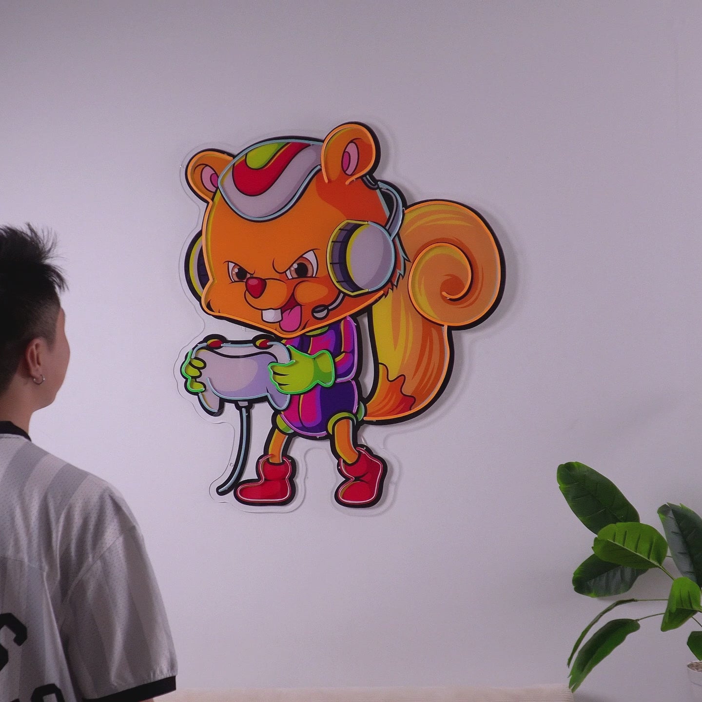 The Gamers Squirrel Esport LED Neon Sign Light Pop Art