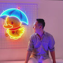Duck Walking Under Rain LED Neon Sign Light Pop Art