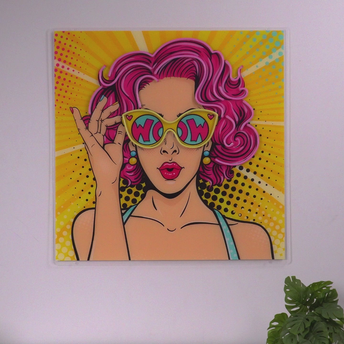 Wow Lady Pop Art Led Neon Acrylic Artwork