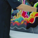 Rocket Launching Into Galaxy LED Neon Sign Light Pop Art