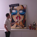 Cartoon Girl in Sunglasses LED Neon Sign Light Pop Art