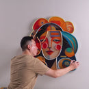 Peaceful Girl Portrait Abstract Art LED Neon Sign Light Pop Art