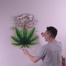 Weed Leaf With Smoke LED Neon Sign Light Pop Art