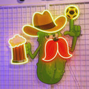 Cowboy Pickle Cartoon LED Neon Sign Light Pop Art