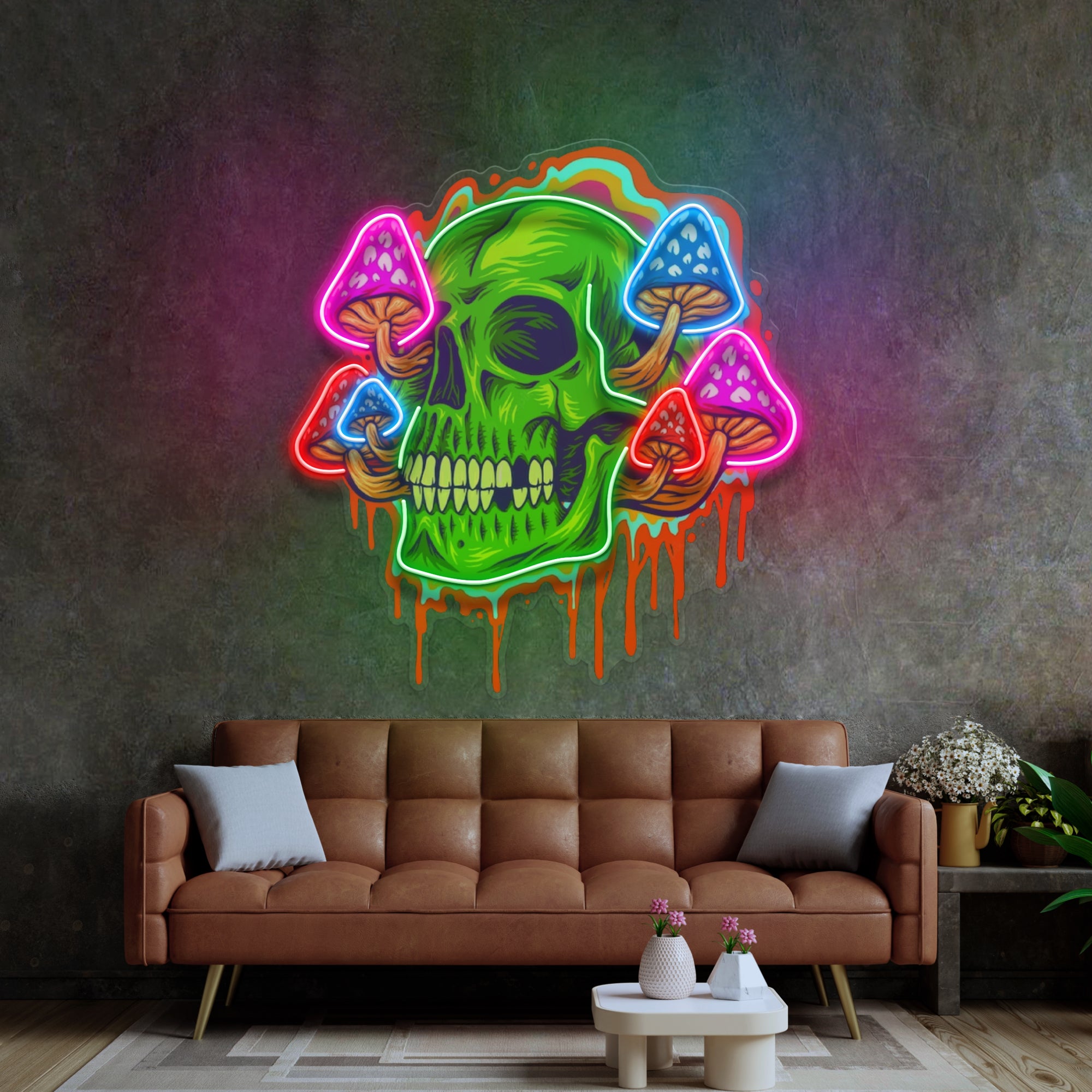 Psychedelic Head Skull LED Neon Sign Light Pop Art