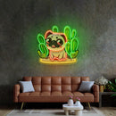 Pug Desert LED Neon Sign Light Pop Art
