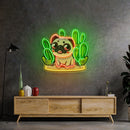 Pug Desert LED Neon Sign Light Pop Art
