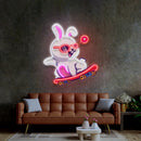 Rabbit Patin LED Neon Sign Light Pop Art