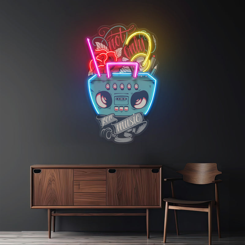 Radio And Cable LED Neon Sign Light Pop Art