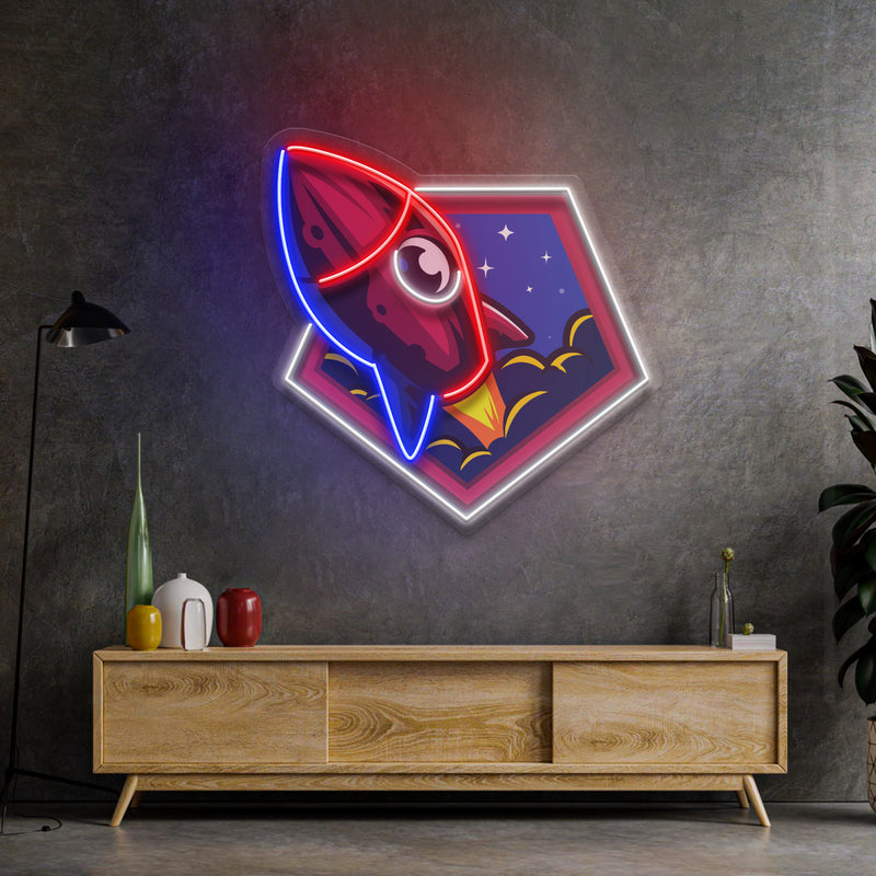 Rocket Space LED Neon Sign Light Pop Art