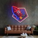 Rocket Space LED Neon Sign Light Pop Art
