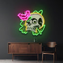 Rose And Skull LED Neon Sign Light Pop Art