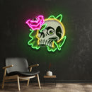 Rose And Skull LED Neon Sign Light Pop Art