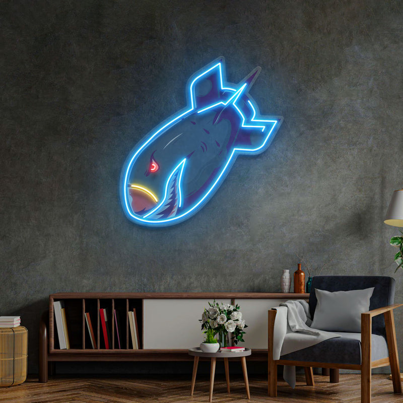 Shark Bomb LED Neon Sign Light Pop Art