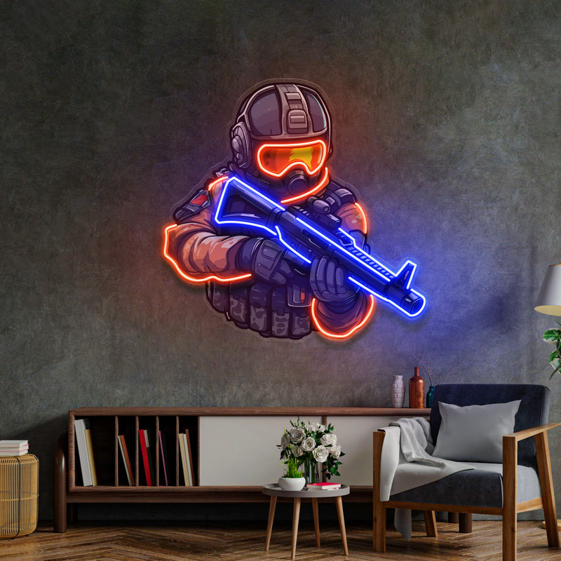 Shooting Games LED Neon Sign Light Pop Art
