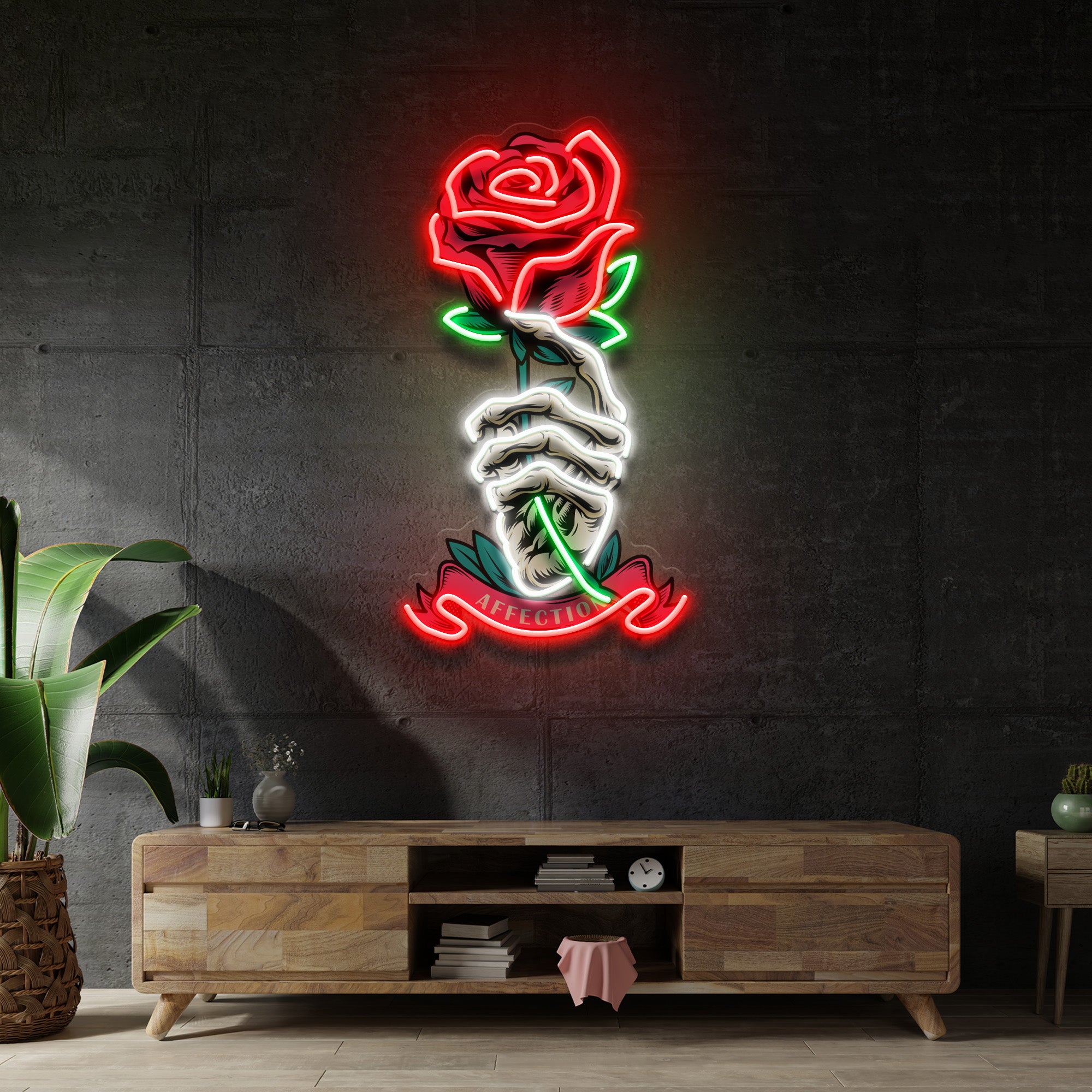 Skeleton Hand Sose LED Neon Sign Light Pop Art