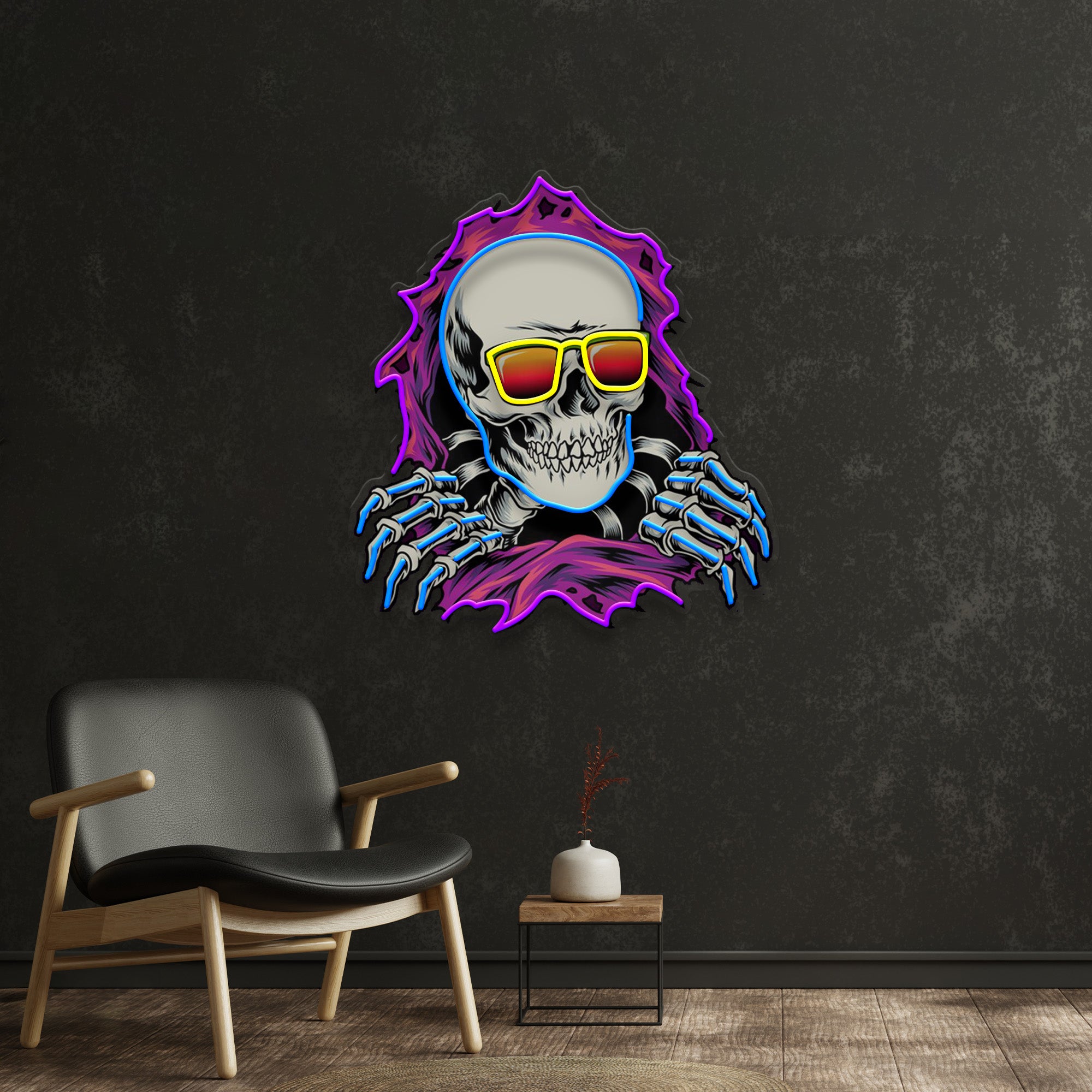 Skull Hole LED Neon Sign Light Pop Art