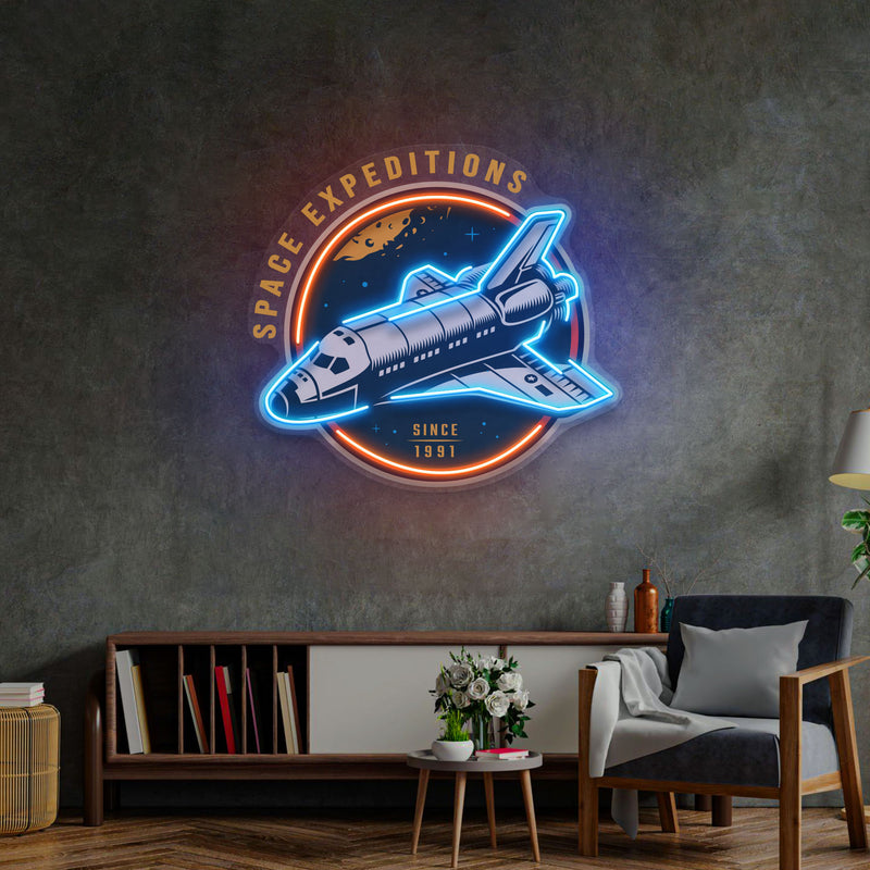 Space Expeditions LED Neon Sign Light Pop Art