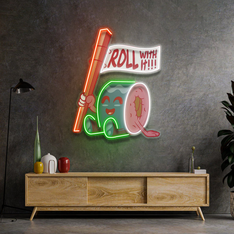 Sushi Roll Seated LED Neon Sign Light Pop Art