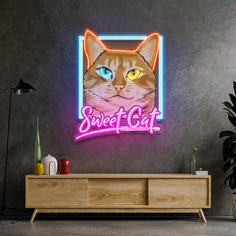 Sweet Cat LED Neon Sign Light Pop Art