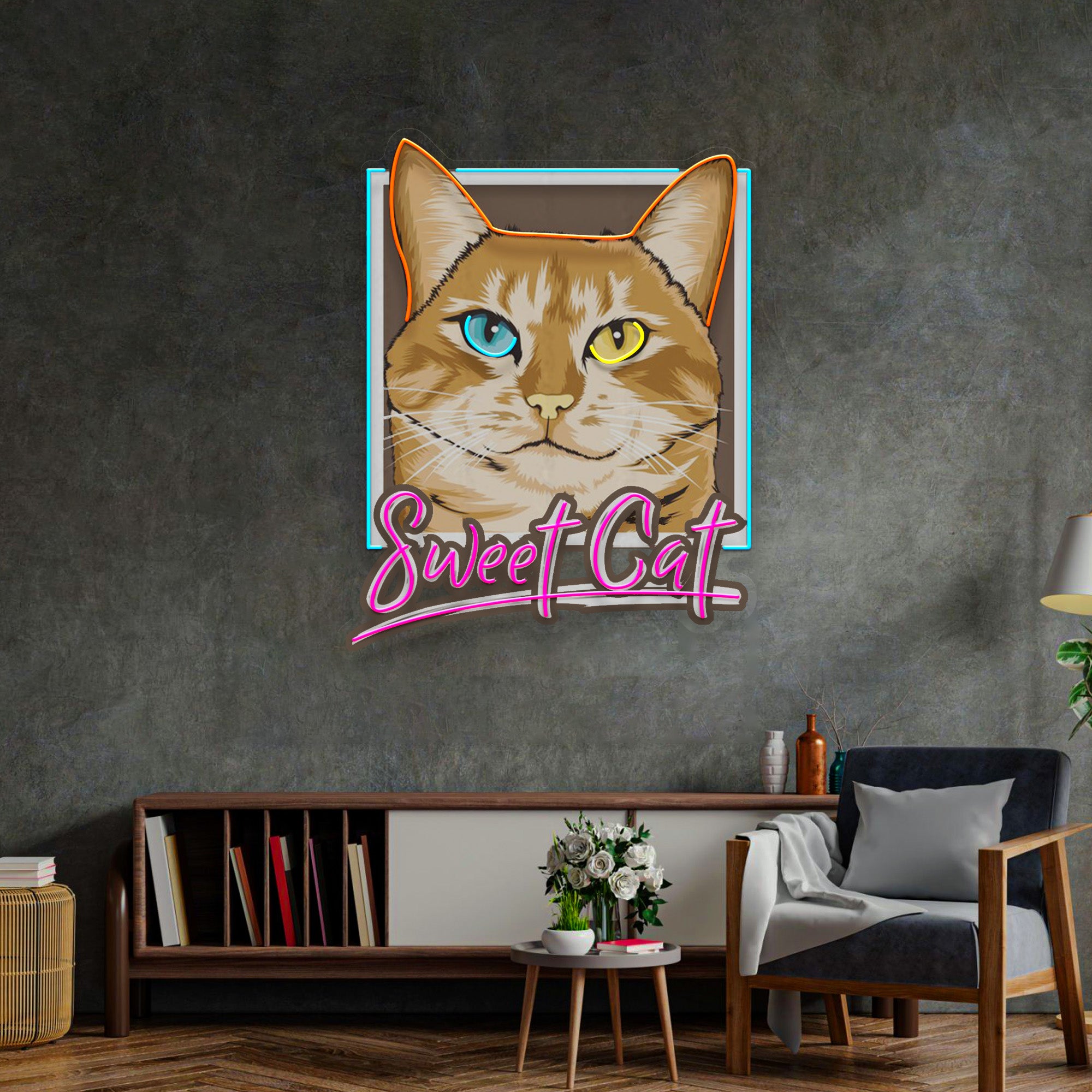 Sweet Cat LED Neon Sign Light Pop Art