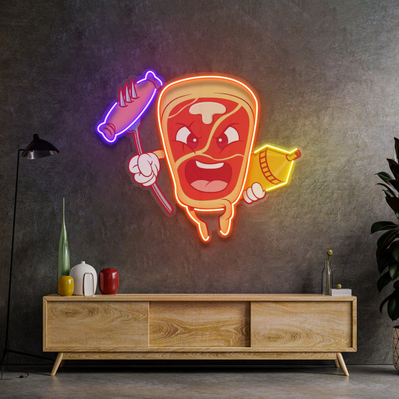 Bone Steak LED Neon Sign Light Pop Art