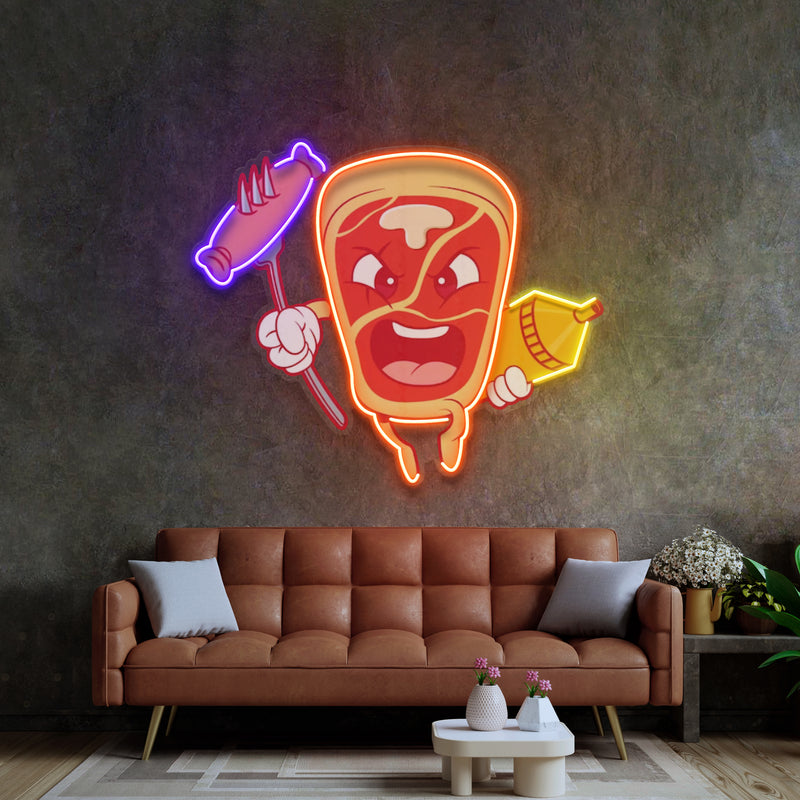 Bone Steak LED Neon Sign Light Pop Art