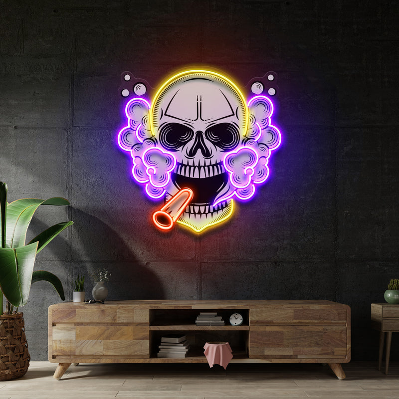 Tobacco Skull Vibe LED Neon Sign Light Pop Art
