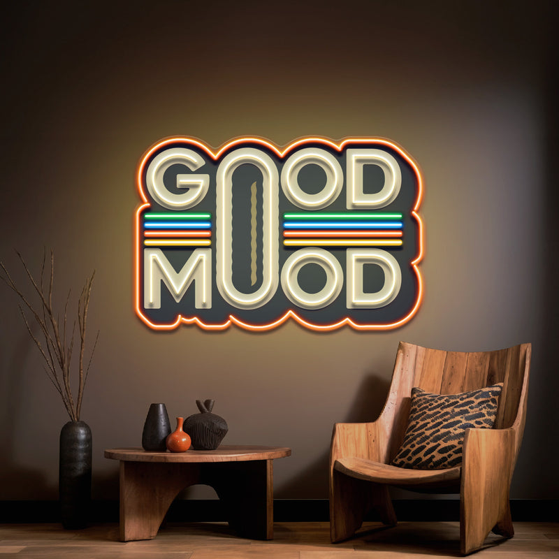 Retro Style GOOD MOOD LED Neon Sign Light Pop Art