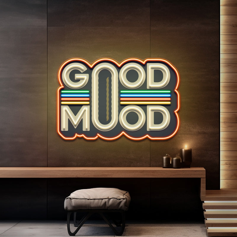 Retro Style GOOD MOOD LED Neon Sign Light Pop Art