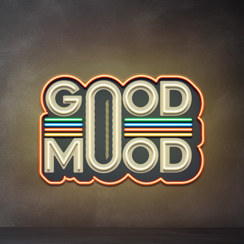 Retro Style GOOD MOOD LED Neon Sign Light Pop Art