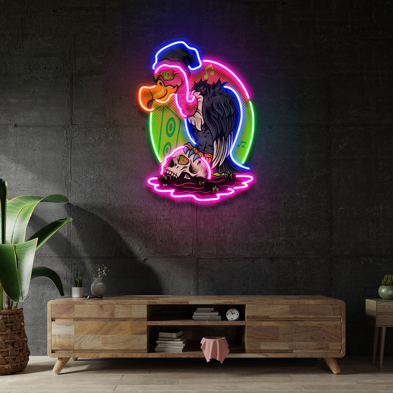 Vulture Skull LED Neon Sign Light Pop Art