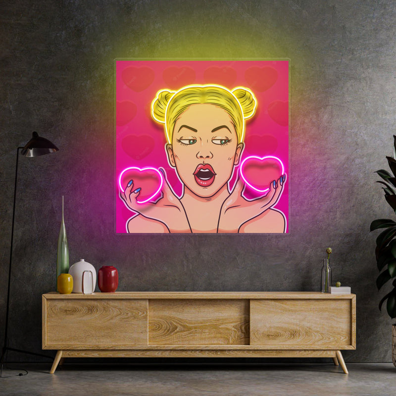Woman Bring Loves LED Neon Sign Light Pop Art