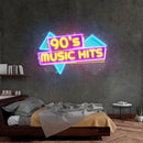 90s Music Hits Led Neon Acrylic Artwork - Custom Neon Signs | LED Neon Signs | Zanvis Neon®