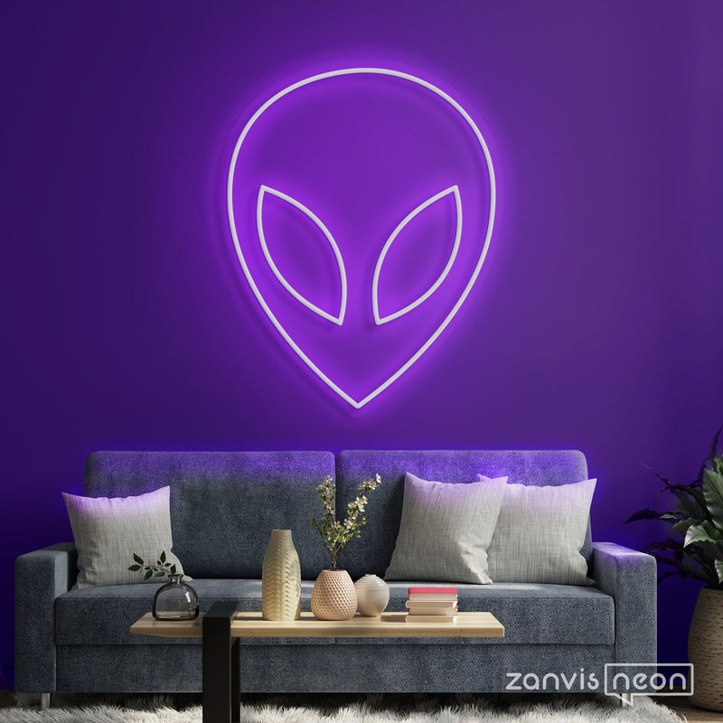 Alien Head Neon Sign - Custom Neon Signs | LED Neon Signs | Zanvis Neon®