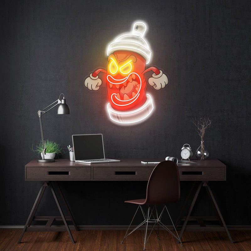 Angry Fire Hydrant Led Neon Acrylic Artwork - Custom Neon Signs | LED Neon Signs | Zanvis Neon®