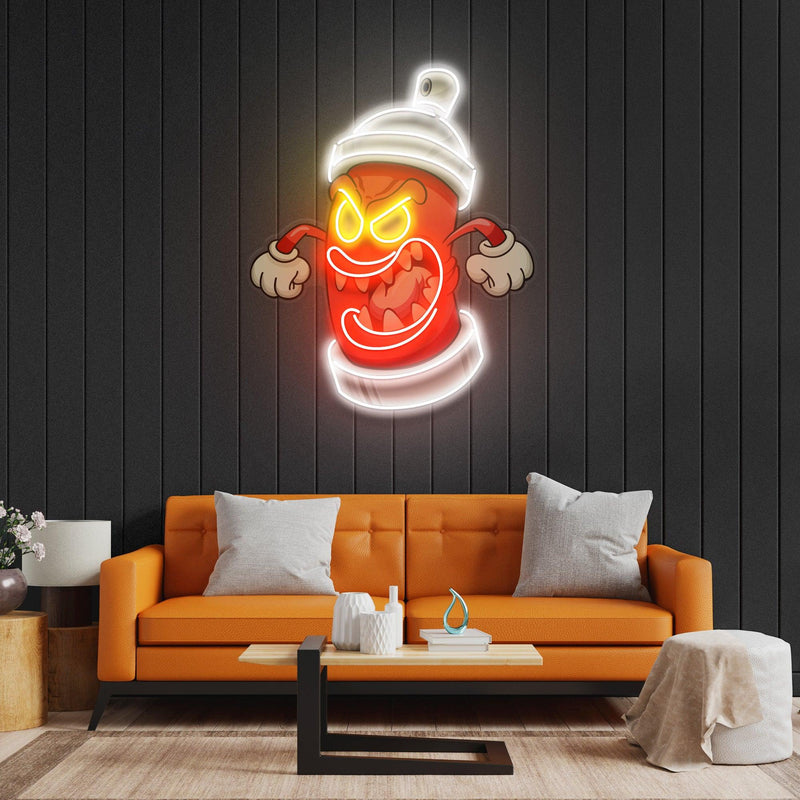 Angry Fire Hydrant Led Neon Acrylic Artwork - Custom Neon Signs | LED Neon Signs | Zanvis Neon®