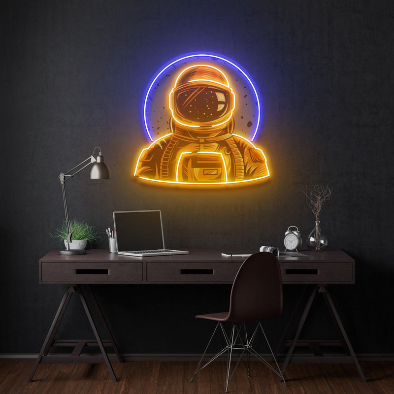 Astronaut Emblem Led Neon Acrylic Artwork - Custom Neon Signs | LED Neon Signs | Zanvis Neon®
