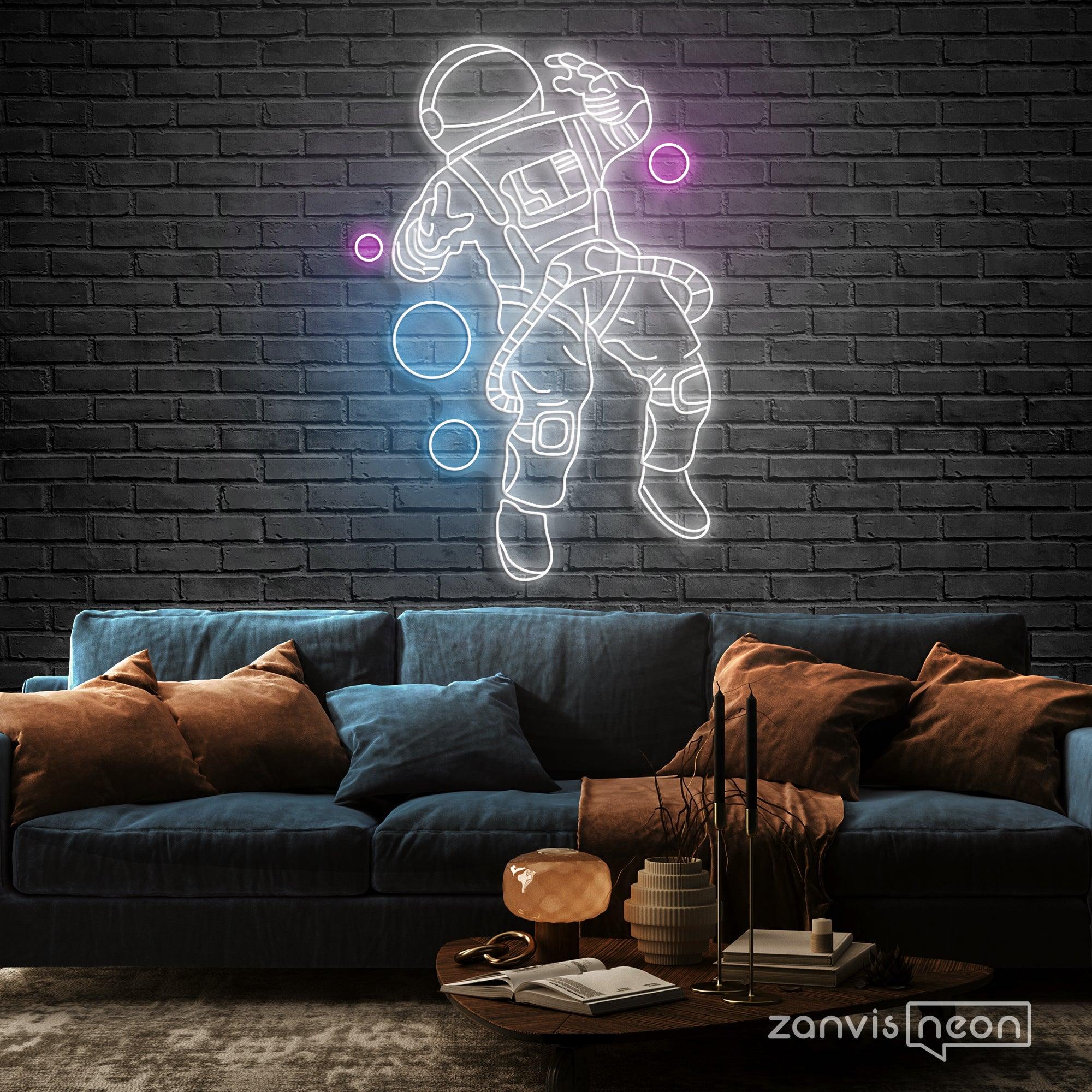 Astronaut in Space Neon Sign
