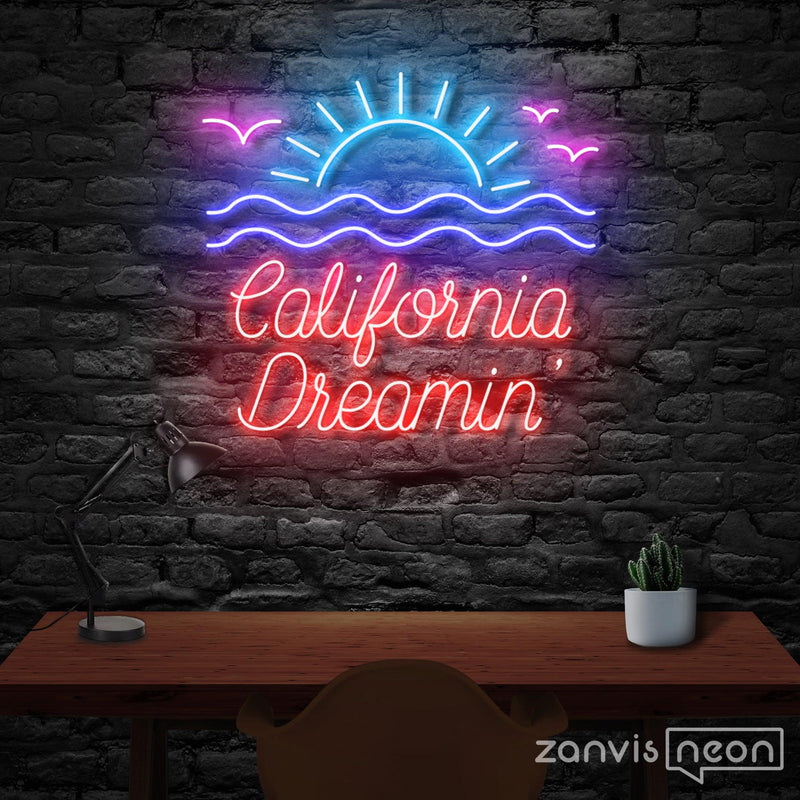 California Dreamin Neon Sign - Custom Neon Signs | LED Neon Signs | Zanvis Neon®