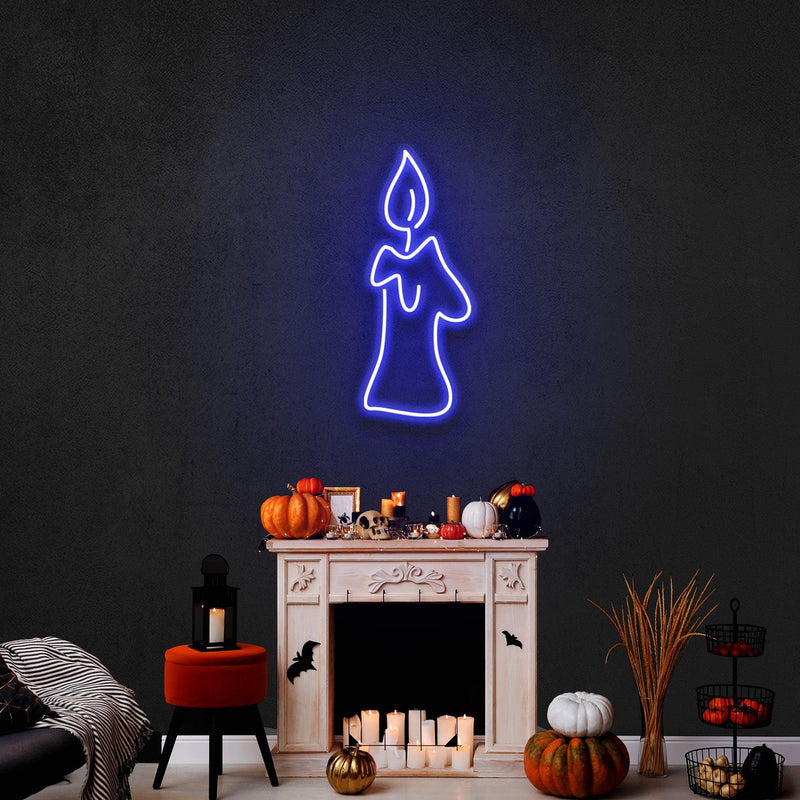 Candle Led Neon Sign - Halloween Light Decor