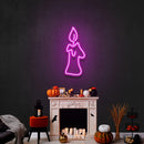 Candle Led Neon Sign - Halloween Light Decor