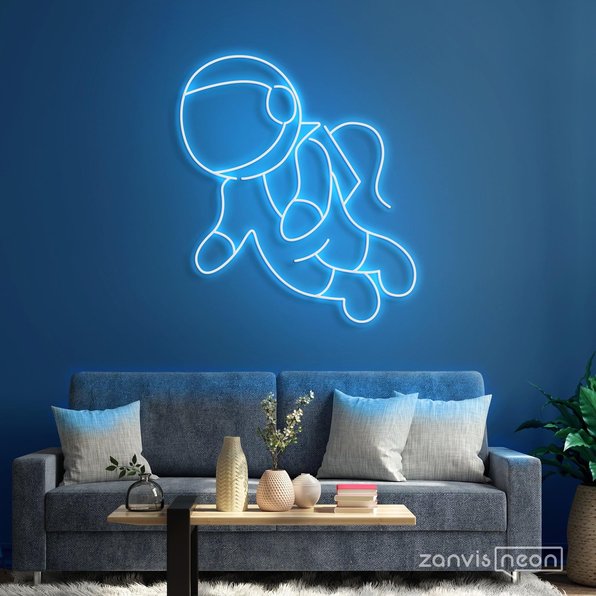 Cartoon Astronaut Neon Sign - Custom Neon Signs | LED Neon Signs | Zanvis Neon®