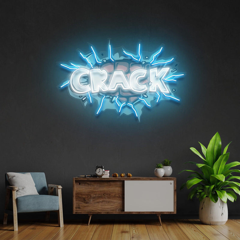 Crack Led Neon Acrylic Artwork - Custom Neon Signs | LED Neon Signs | Zanvis Neon®